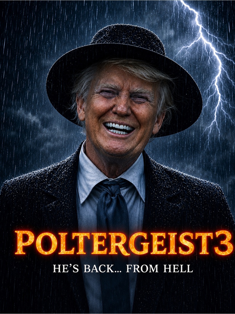 16”x20” Poltergeist 3 Political Horror Parody Poster | Dark Humor Wall Art